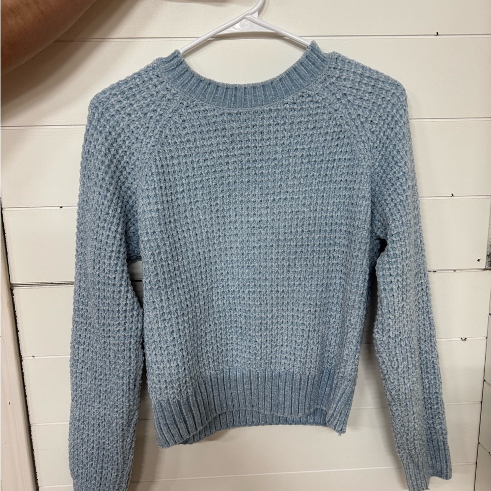 Altar’d State Soft Knit Crewneck Sweater in Light Blue